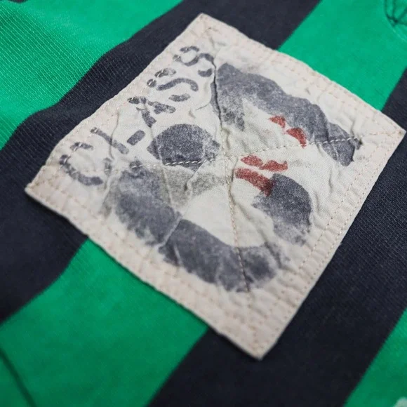 Vintage Polo Ralph Lauren RL Guide Striped Rugby Shirt Green Navy XXL Custom Fit - Picture 7 of 13